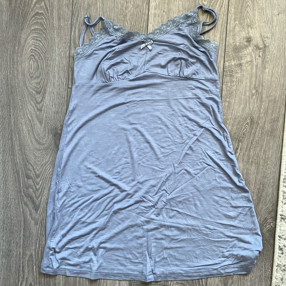 Lace Trim Nightgown in Blue